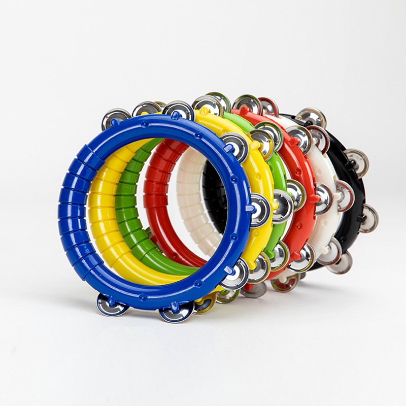 奥尔夫儿童教具 打击乐器铃鼓圈玩具 ktv用塑料手摇铃圈