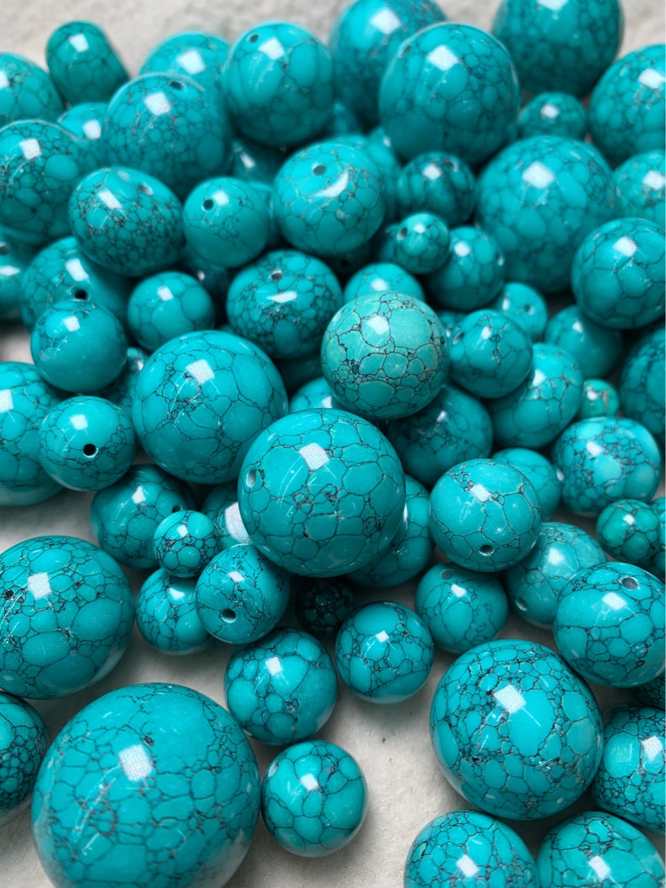 蒙松绿松石微沁二代松石高瓷网花配饰直播专供