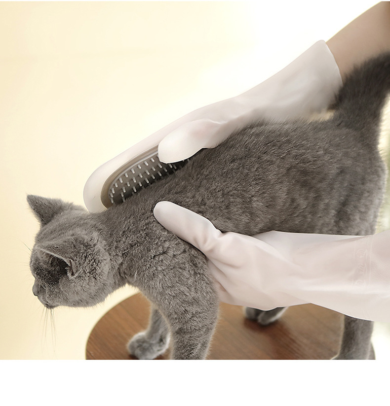 宠物撸毛手套乳胶防水狗狗猫咪洗澡按摩去毛除毛搓澡防抓咬橡胶皮