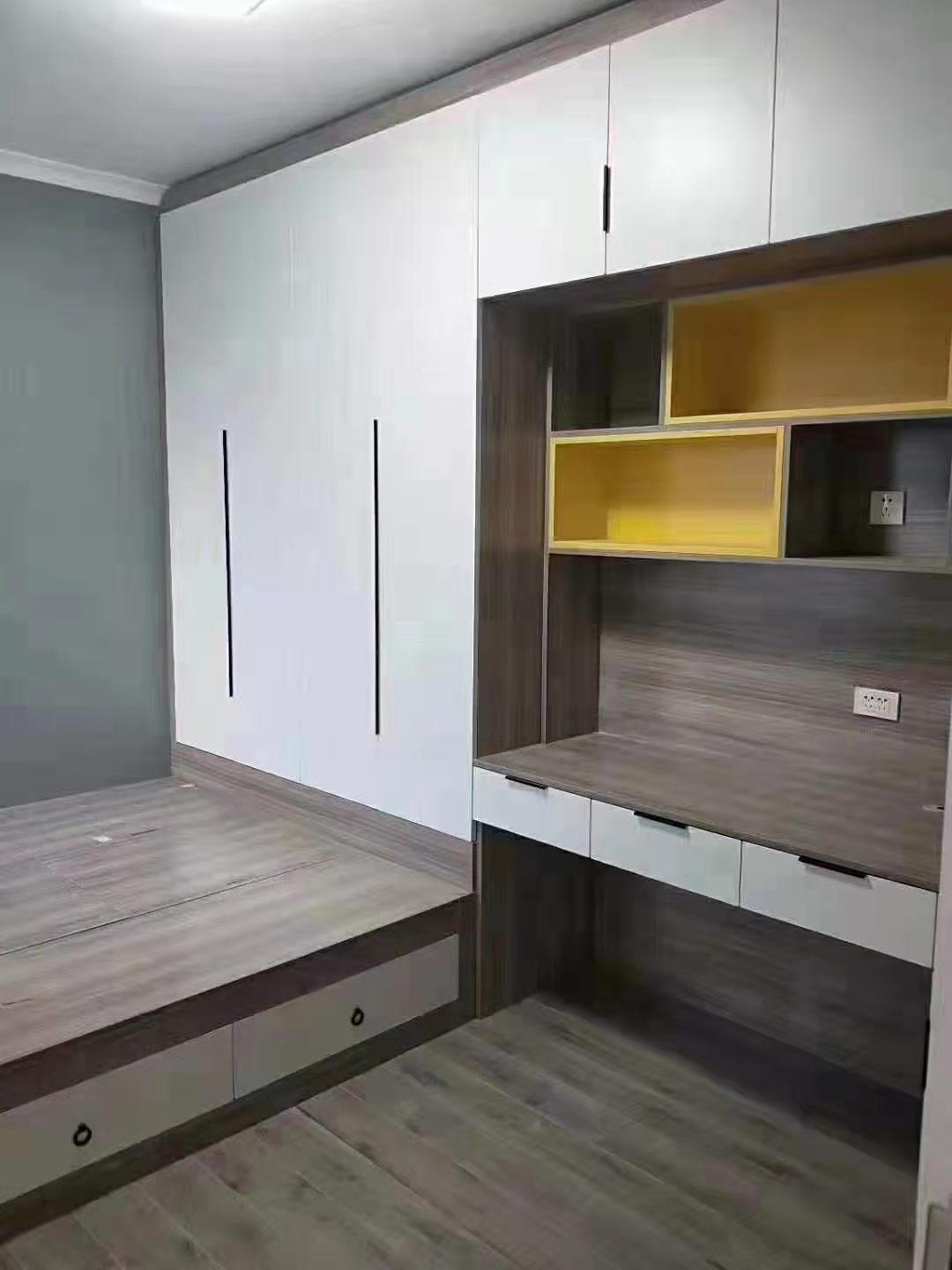 铝合金儿童房榻榻米床定制 卧室衣柜书桌一体组合柜 新款带抽屉柜