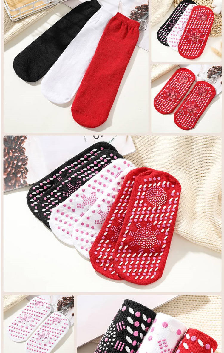 热销冬季保暖可水洗自发热袜子免充电托玛琳足底袜暖脚发热中筒袜