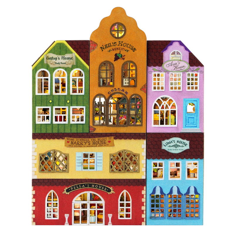 Cute Room DIY Cottage QH Series Building Blocks Small Town Can Be Single Can Be Assembled Mini Exquisite Toy Model