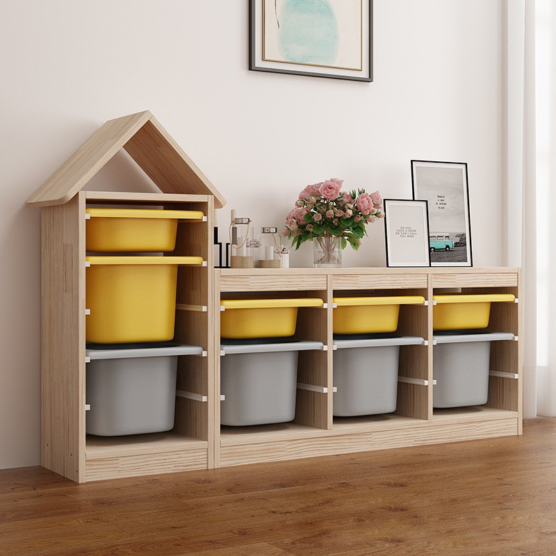 实木玩具收纳柜幼儿园创意儿童抽屉式整理柜大容量宝宝书柜储物架