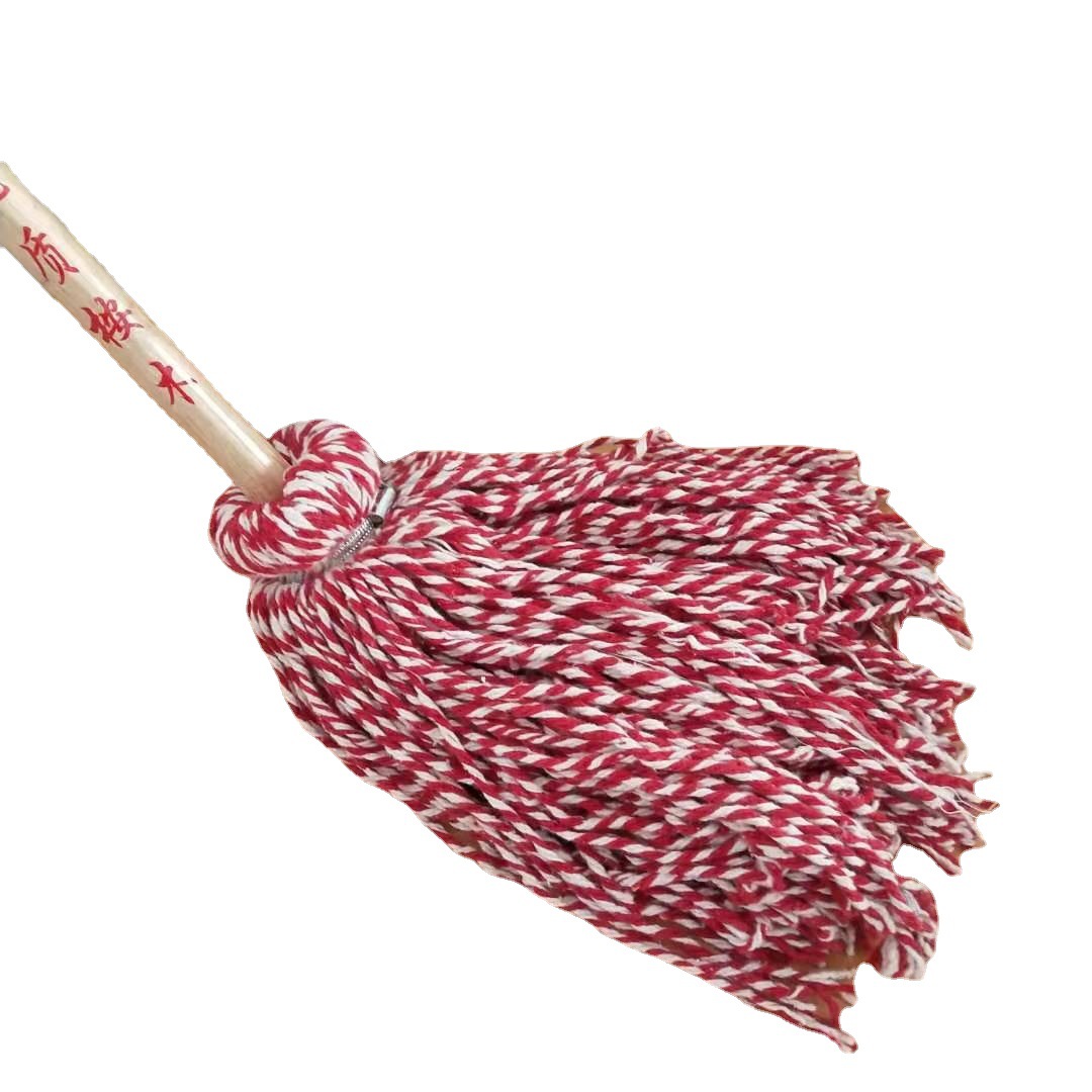 老式木柄拖把木柄木杆铁圆头拖把墩布老式棉线纱拖布环卫保洁学校