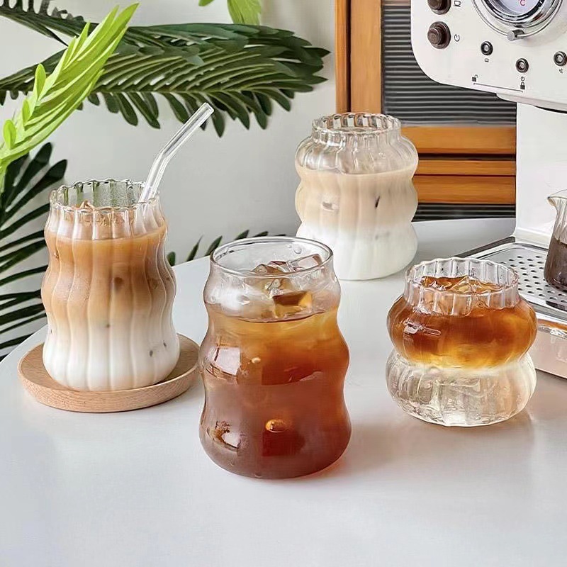 multi-style transparent glass breakfast milk cup new ice american latte cup simple juice drink drinking cup