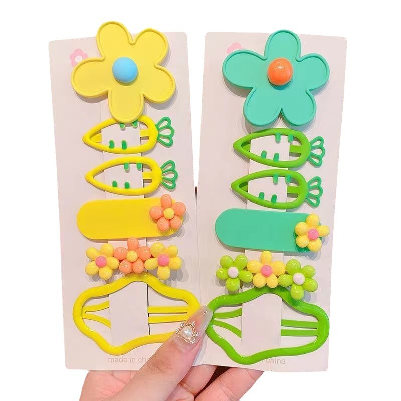 New Child Girl Flower Cloud Set Girl Side Bang Clip Baby Back Head Shredded Hairpin Hair Accessories