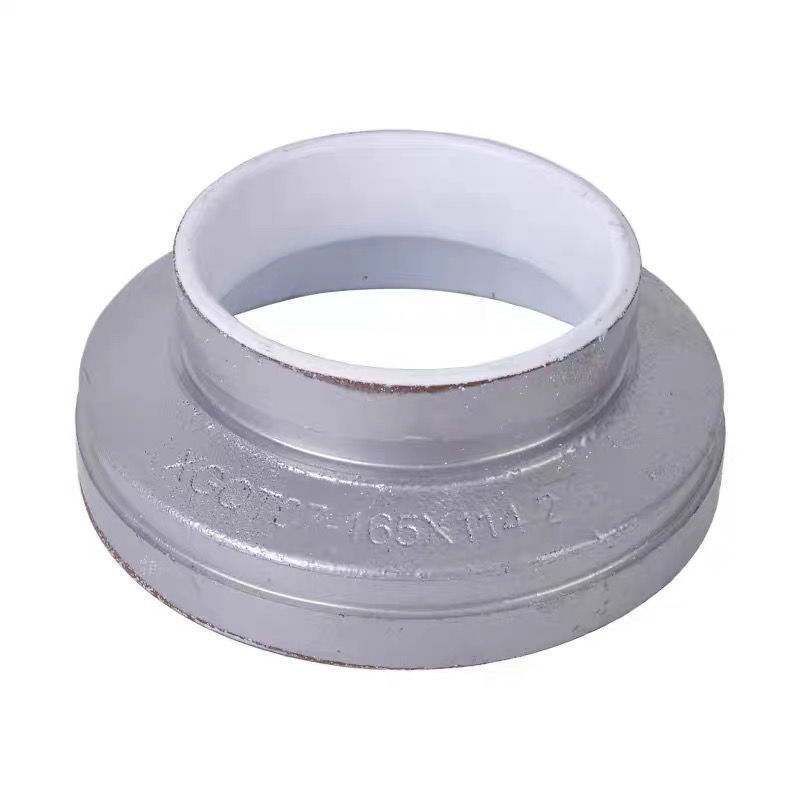 银色镀锌沟槽衬塑大小头涂塑卡箍变径异径管给水供水沟槽dn100*80