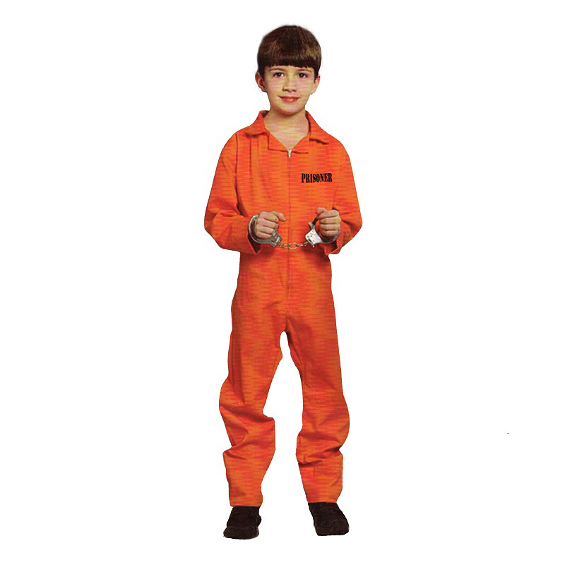 跨境成人儿童橙色囚服 万圣节舞会美国监狱 prisoner装扮演出服