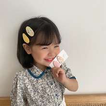 韩版新款糖果色碎花甜美宝宝水滴bb夹小清新可爱儿童布艺发卡发饰