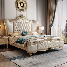 欧式实木床美式轻奢床现代简约主卧室双人床奢华高级主卧公主婚床