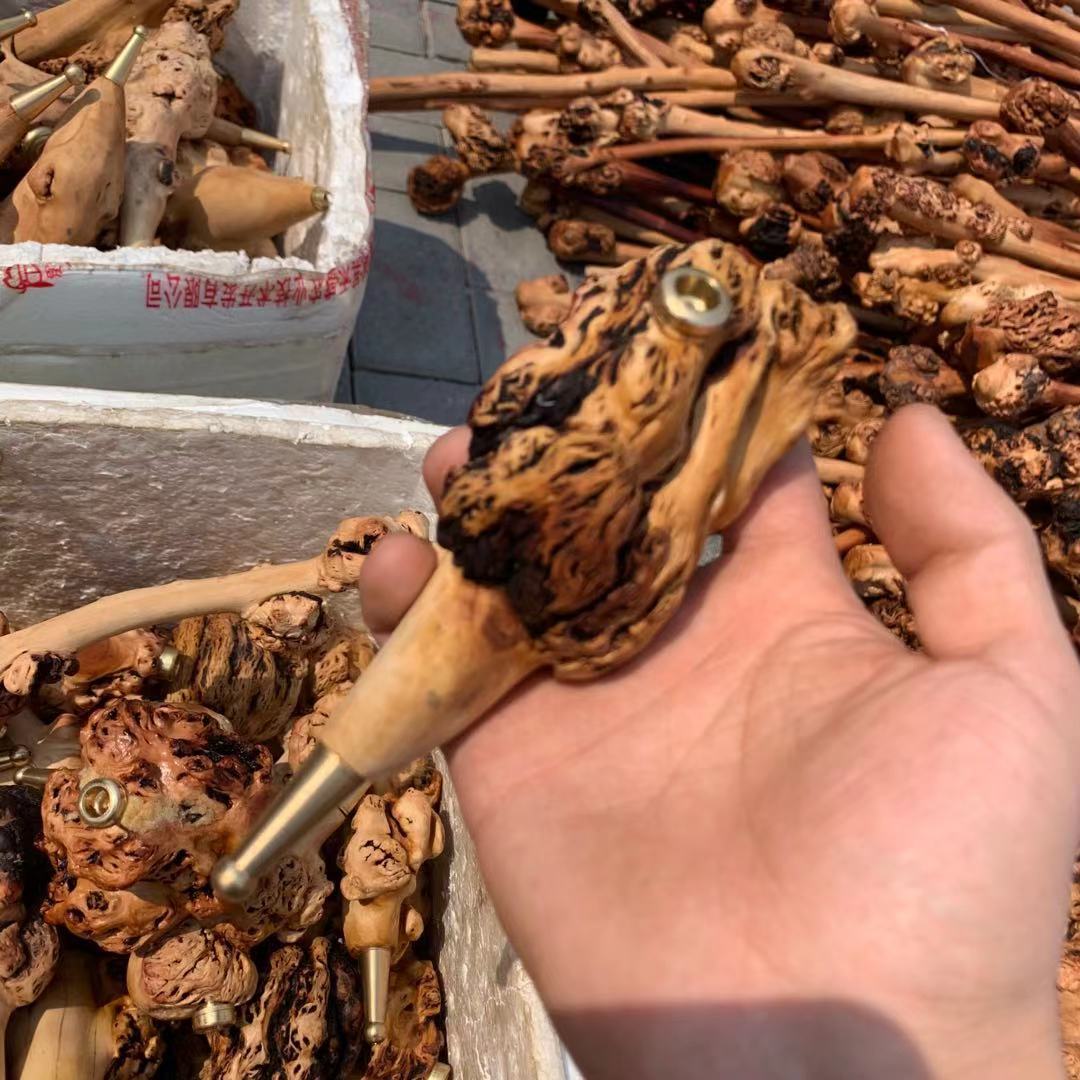 山茶木烟斗 黑果木烟嘴麻梨疙瘩随型烟斗旅游景点摆摊厂家直供