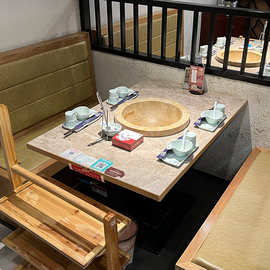 石锅鱼大理石火锅桌子电磁炉一体无烟商用烤肉烤涮饭店自助餐馆用