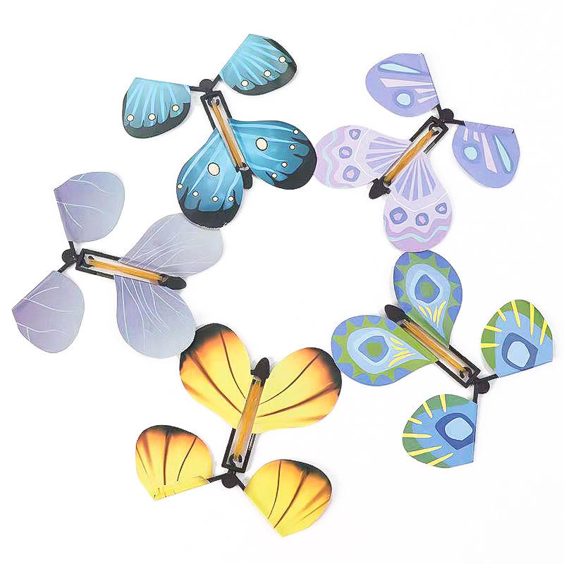 跨境热卖会飞的蝴蝶魔术纸蝴蝶新奇特创意儿童魔术道具玩具批发