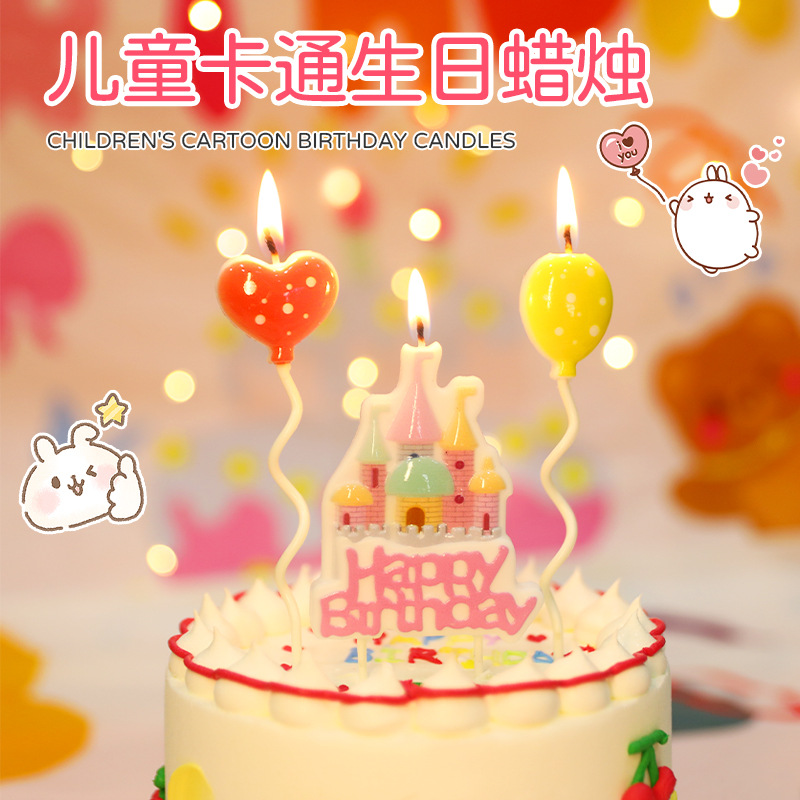 Trending Creative Colorful Flame Candle for Birthday Cake Color-Changing Luminous Children Decoration Scene Gold Cloth