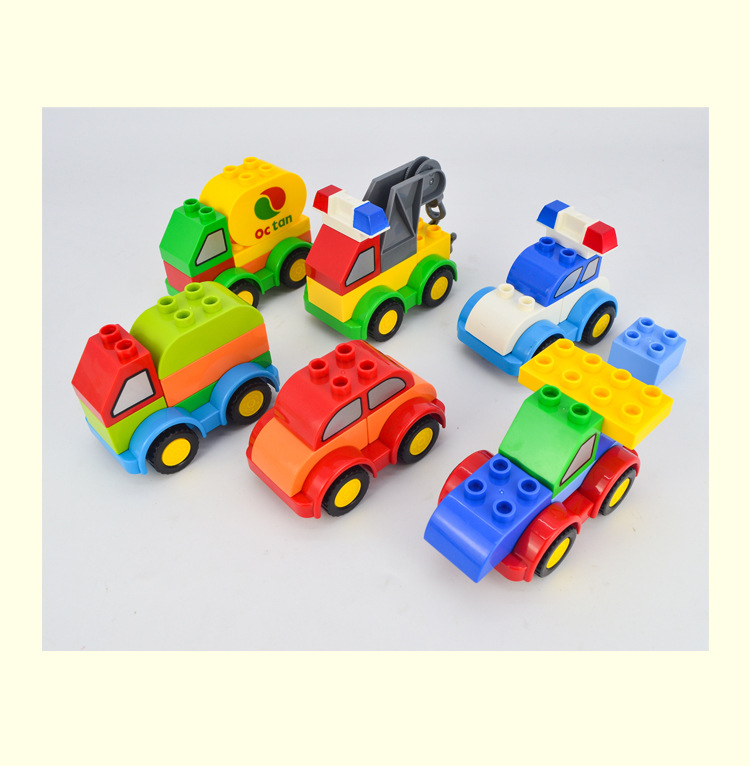 扭蛋积木兼容乐高大颗粒玩具儿童卡通汽车益智拼装盲盒儿童礼物