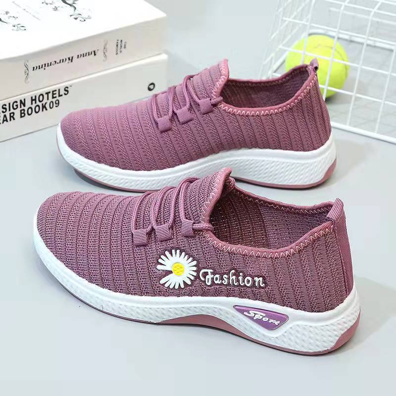 One Piece Dropshipping Women's Zhenfei Woven Walking Shoes Platform plus Durable Women's Lace up Shoes Flat Bottom Running Sneaker