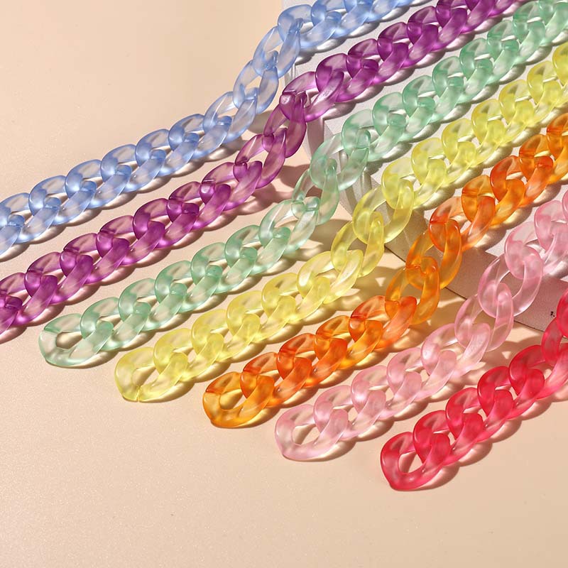 Acrylic Transparent Candy Color Opening Chain Buckle Handmade Ornament DIY Earring Bracelet Simple Chain Accessories