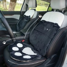 冬季汽车坐垫 创意猫爪舒适保暖车用座垫 毛绒可爱卡通汽车座椅套