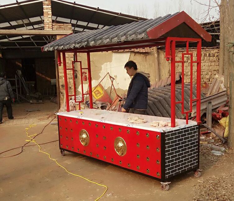 餐车卤肉电动仿古拆装车售货复古车商房车集市四轮拆装车推车人力