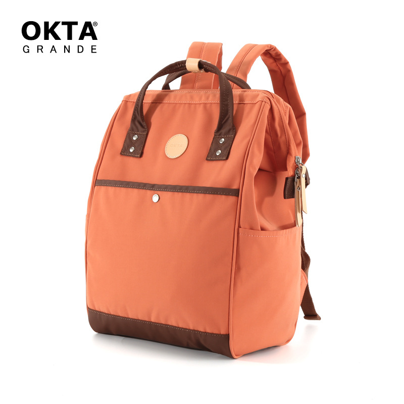 Okta Waterproof Schoolbag for Male and Female Students Macaron Backpack Outdoor Backpack Computer Bag Anti-Theft Running Bag