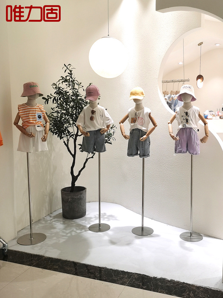 童装韩版模特道具展示架半身带手儿童模特架服装店橱窗创意流水台