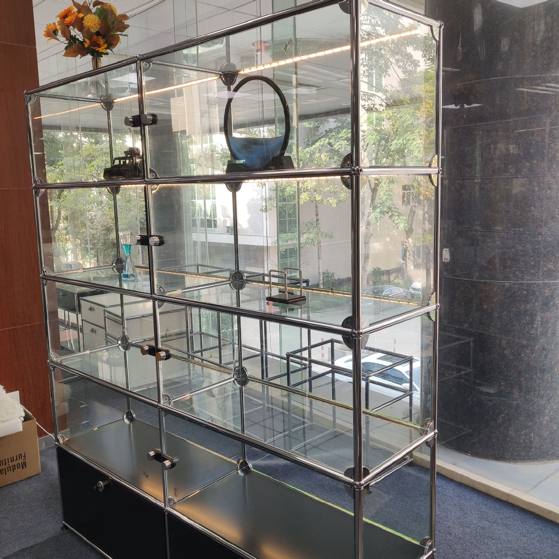 usm欧美现代风同款玻璃展示柜