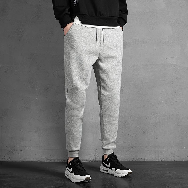 Pure Cotton Casual Pants Men's Summer Loose Thin Track Pants plus Size Casual Exercise Feet Pants Ankle Banded Pants