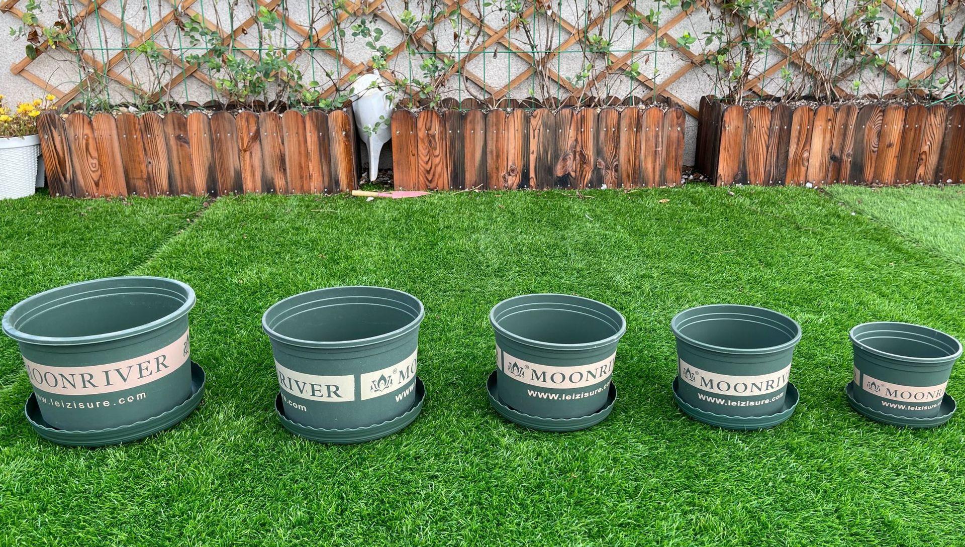 定制加仑盆 绿色青山树脂绿萝盆栽植物绣球苗圃加仑盆 定制