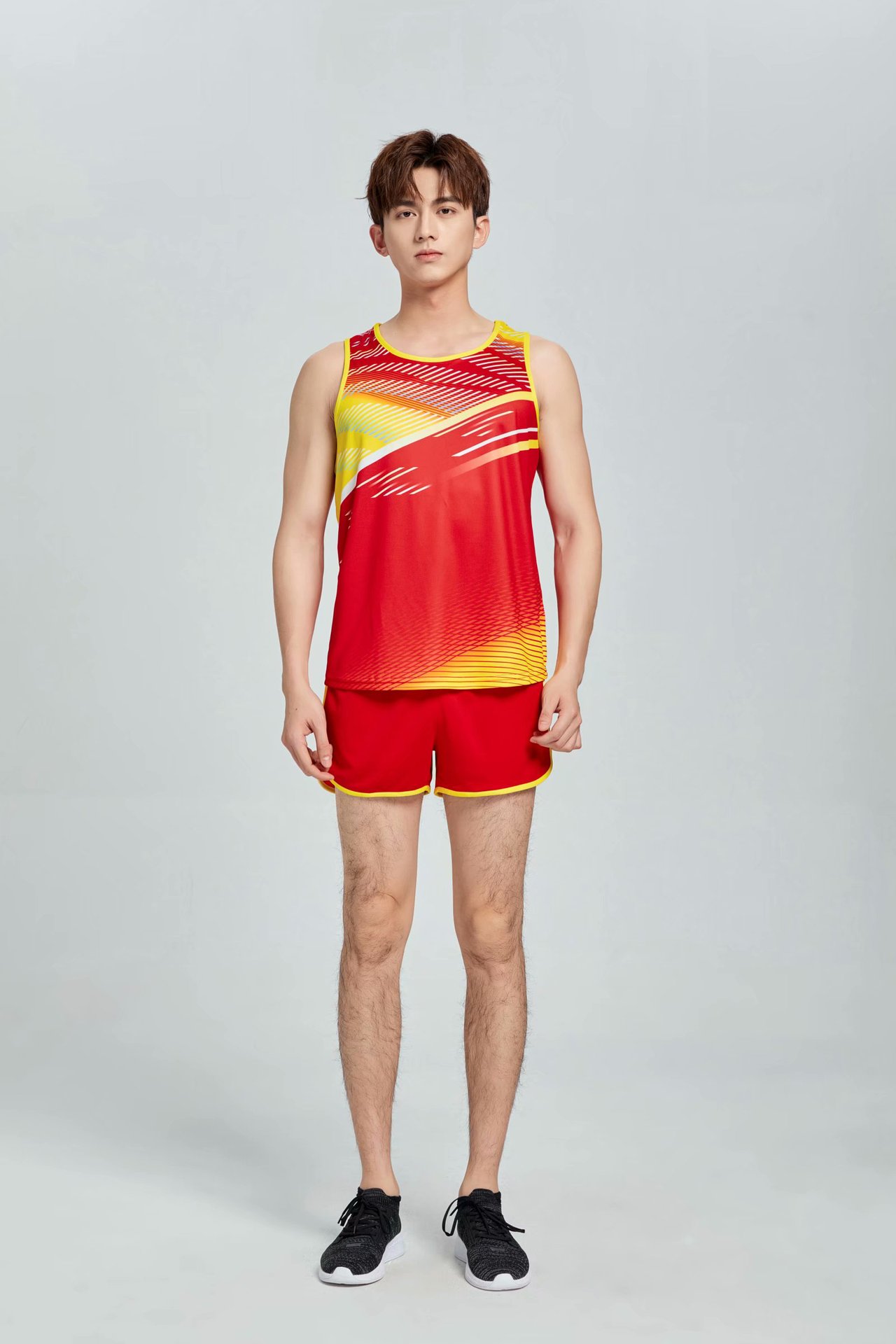 男女同款田径服训练套装田径背心短裤情侣款田径服