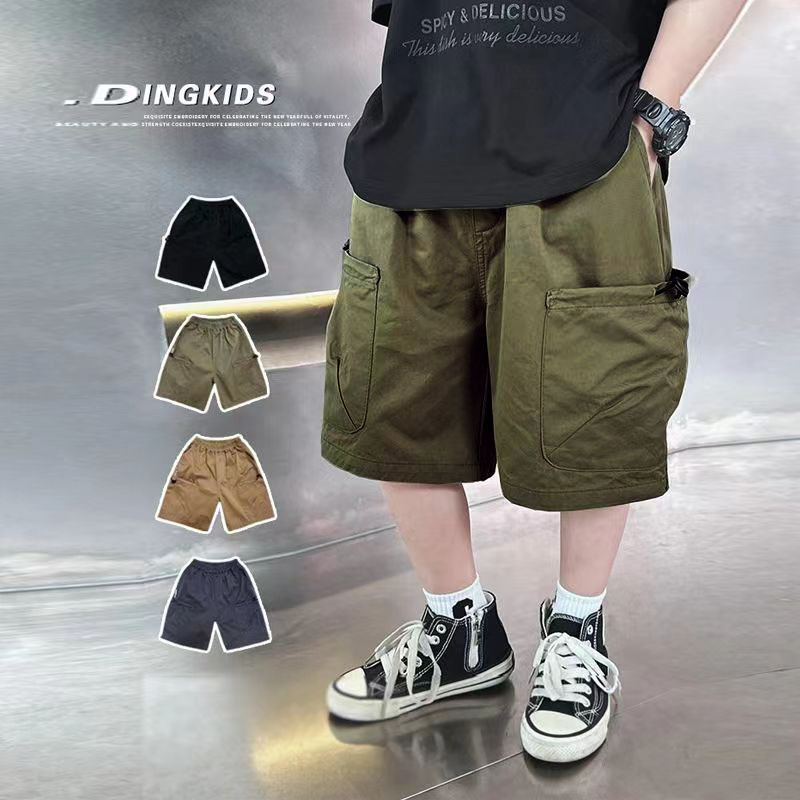 boys‘ summer shorts 2024 new japanese children‘s clothing children‘s summer thin tooling medium and big children‘s western style cropped pants