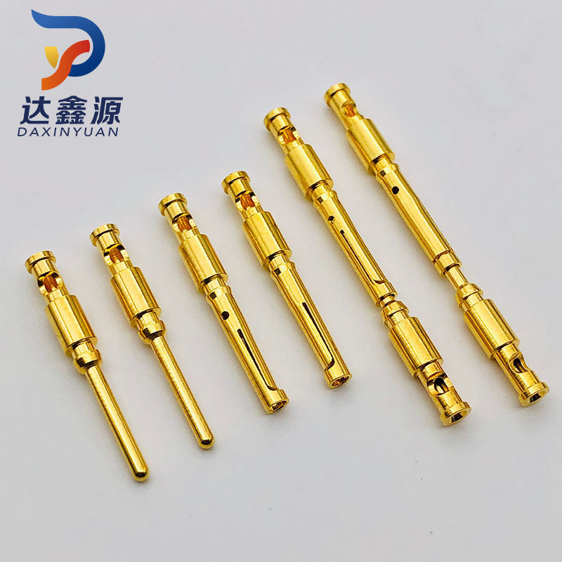 铜针插针重载连接器16斜槽压线端子公母铜针插针pin针现货供应