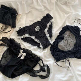 jk萝莉~日系萝莉性感网纱蕾丝边少女内裤中低腰三角内裤