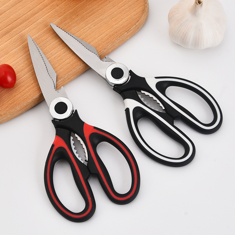 Factory in Stock Wholesale Multi-Functional Kitchen Scissors Panda Kitchen Scissors Knife Household Chicken Bone Fruit and Vegetable Bottle Scissors