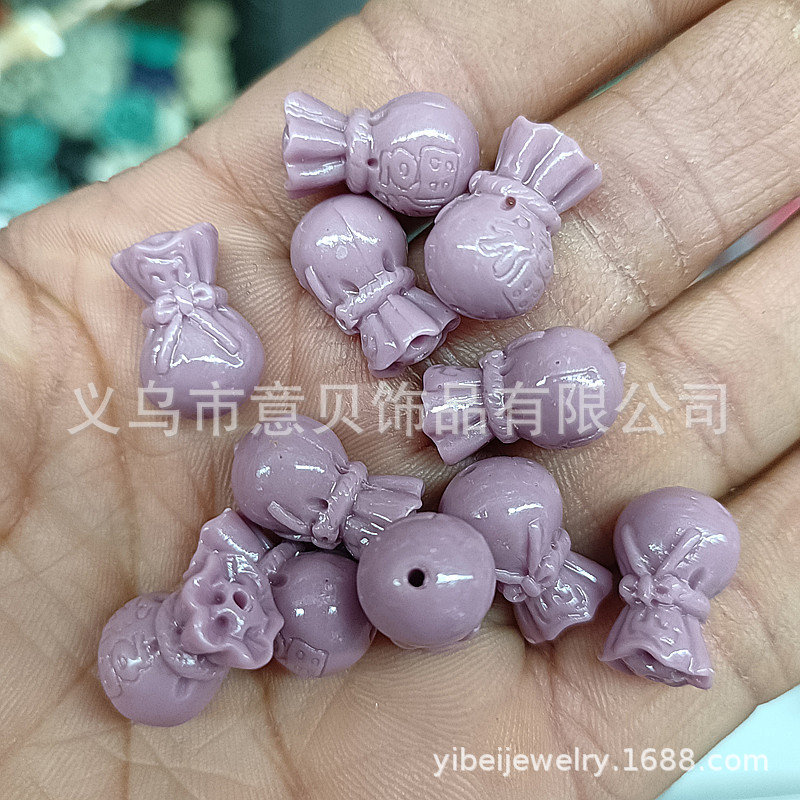 Candy Color Carved Shell Beads Lucky Bag 11 X17mm Purse Pink Pressure Spacer Beads Bracelet Necklace DIY Ornament Accessories