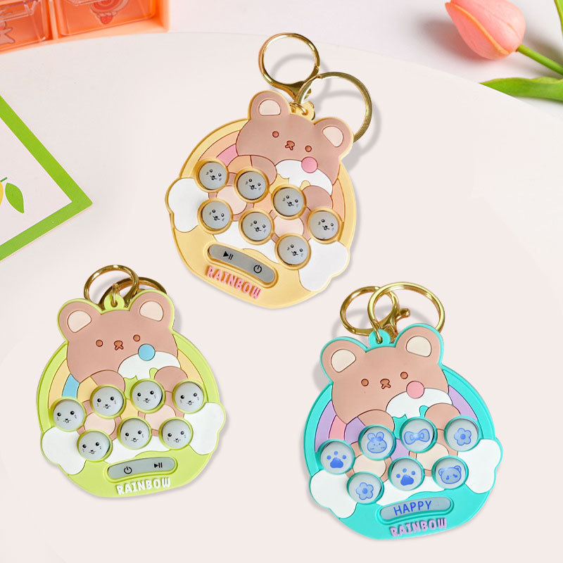 Cross-Border New Arrival Mini Mouse Beating Machine Children Pass Game Machine Educational Decompression Music Keychain Pendant