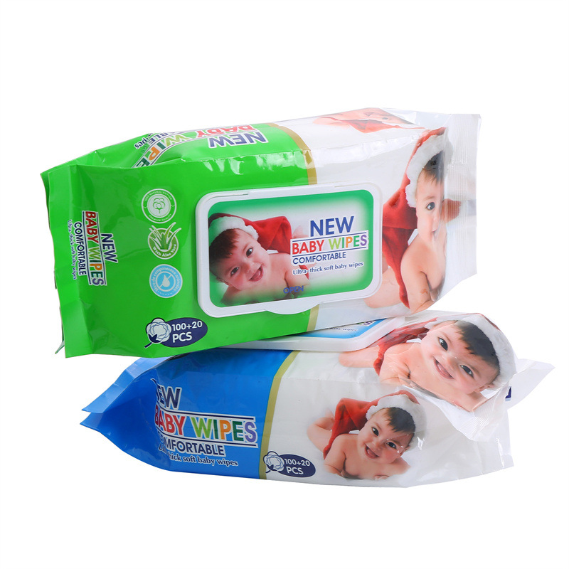 Baby Wipes Large Packaging 120 Drawers with Lid Baby Hand Mouth Cleaning Wipes Disposable Baby Wipes Wholesale