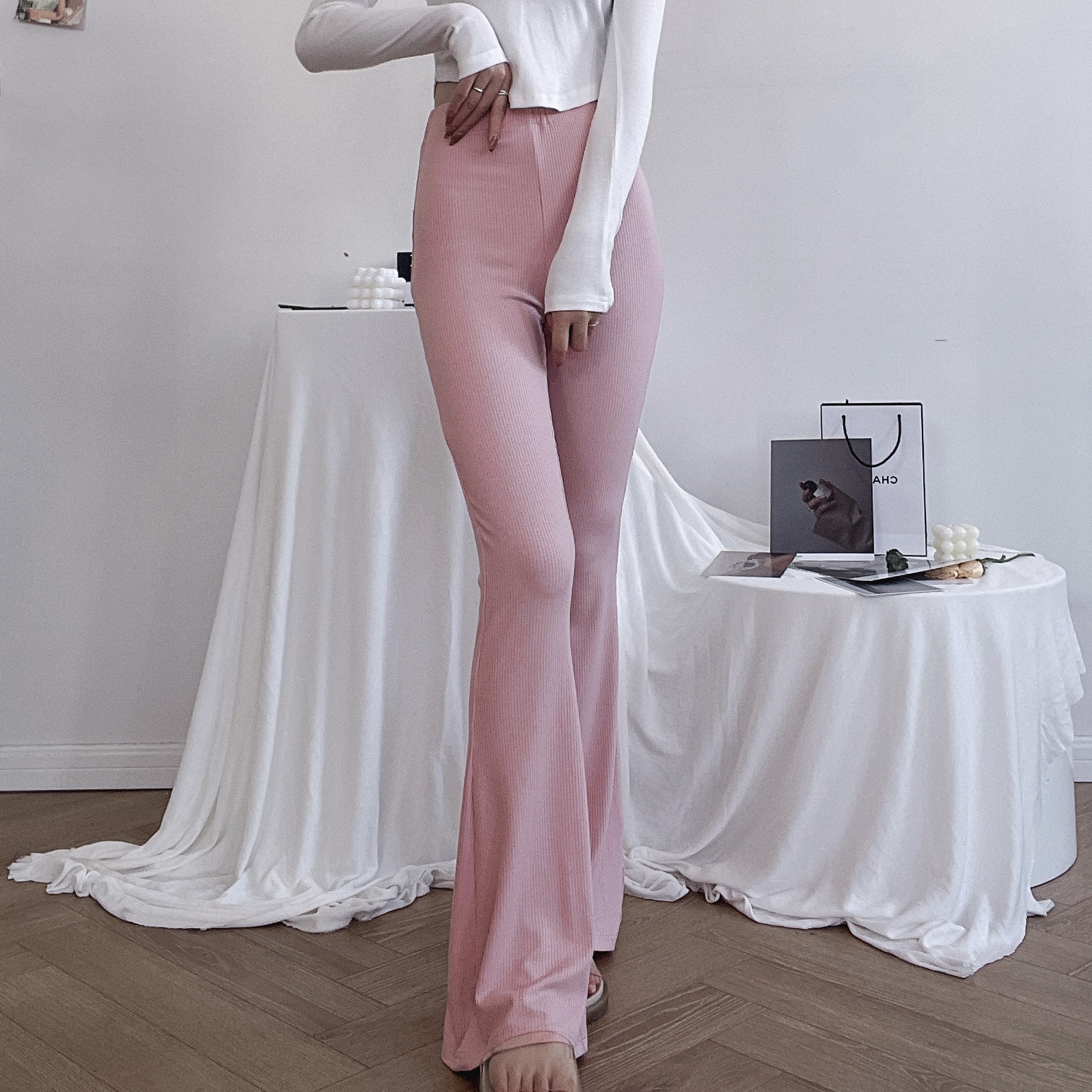 Internet Celebrity Pure Desire Style All-Match Mop Bell-Bottom Pants