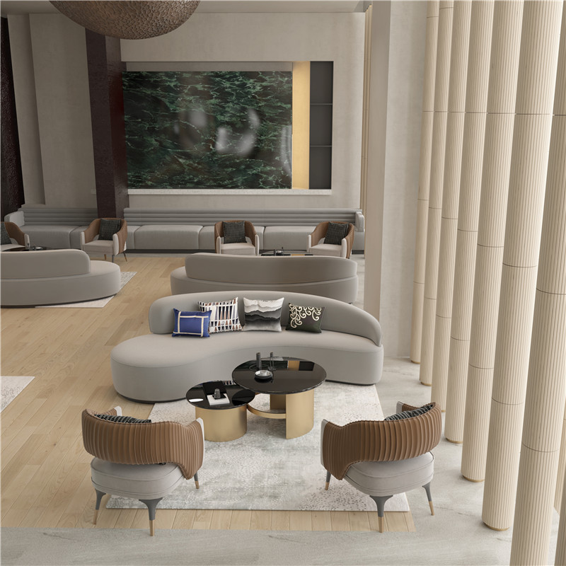 现代轻奢售楼处洽谈沙发前台大堂美容院休息会客简约贵宾接待沙发