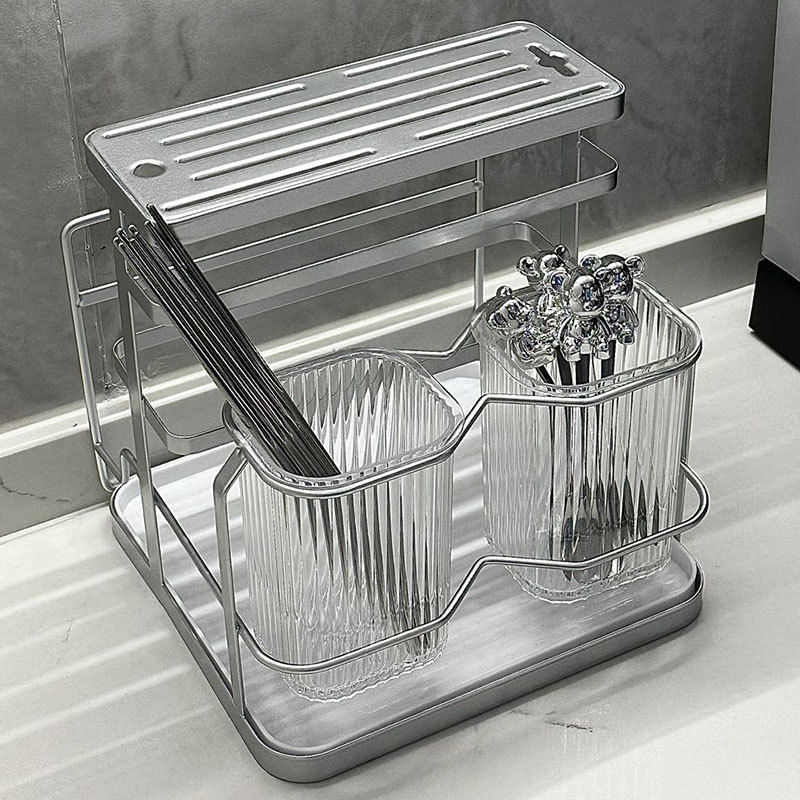 Light Luxury Good-looking Chopsticks Box Storage Iron Rack Simple Home Kitchen Knife Chopsticks Spork Storage Rack