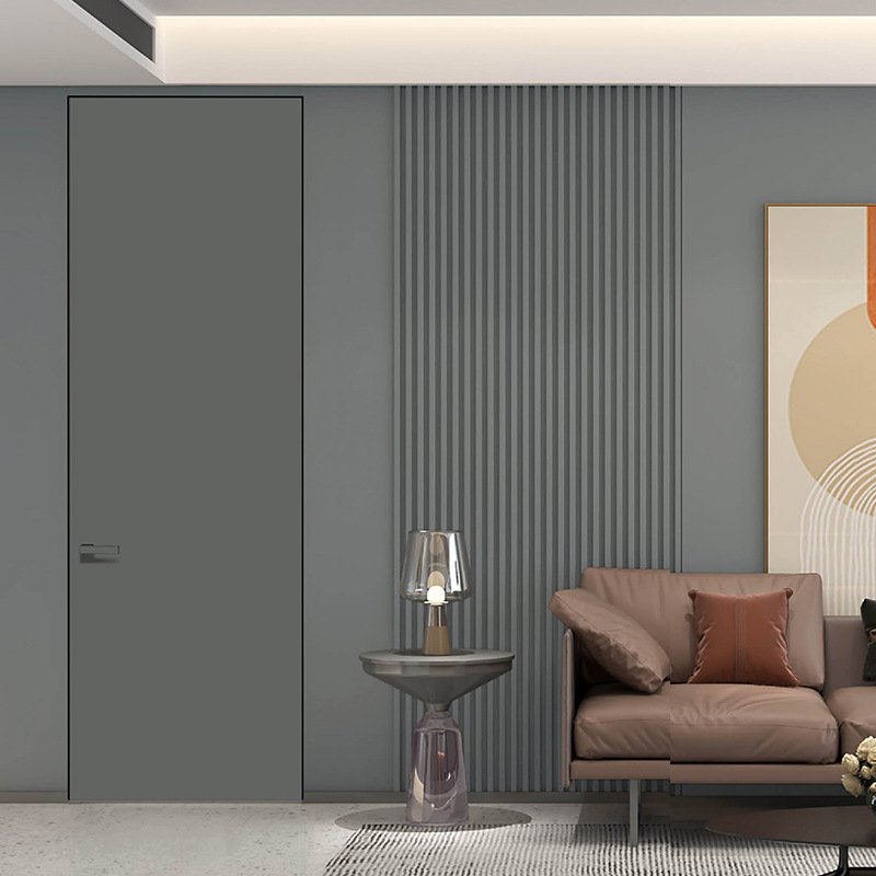 现代简约轻奢lvl隐形门无边肤感pet静音铝木门室内家用卧室免漆