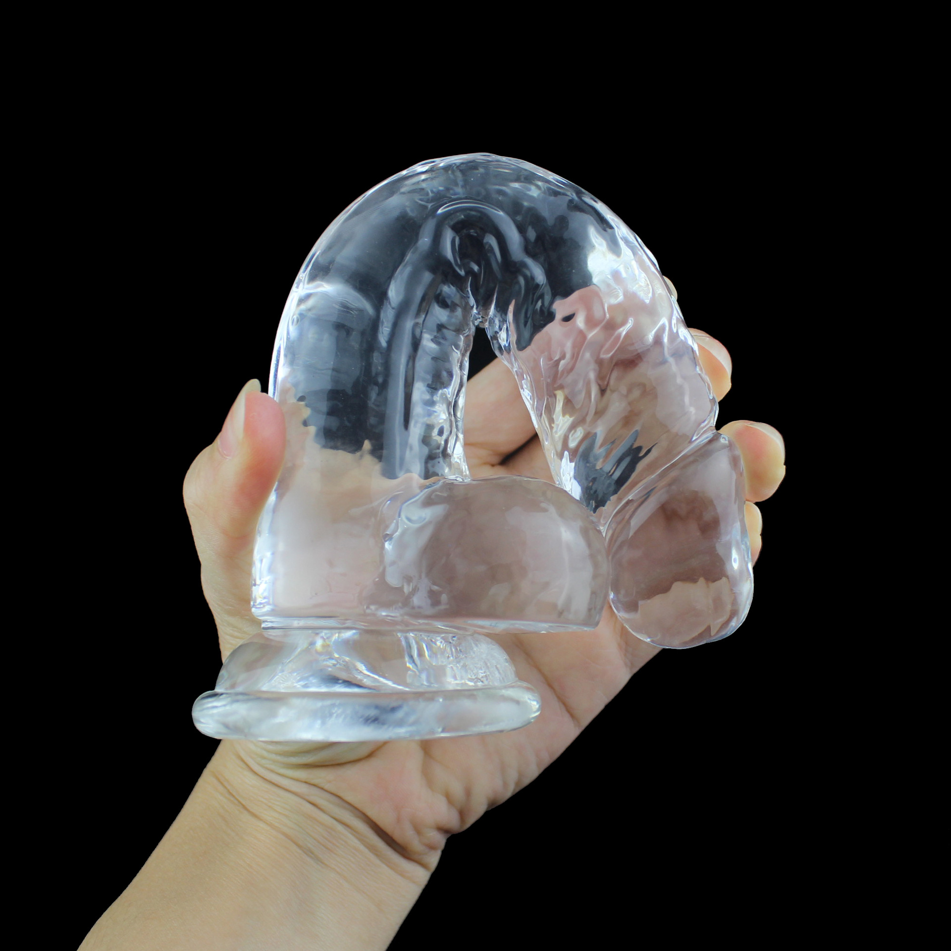 魅影透明阳具 水晶白仿真假阴茎注塑tpe新款可定制颜色工厂定做