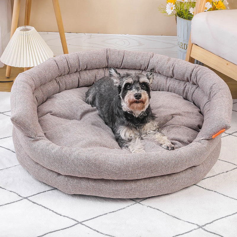 Large Multi-Functional Kennel Machine Washable Removable Dog Mat Pet Sofa Cushion Burlap Dog Bed Pet Supplies