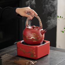 家用烤茶黑晶炉普洱煮茶器套装陶瓷小型烧水壶围炉养生提梁壶茶炉