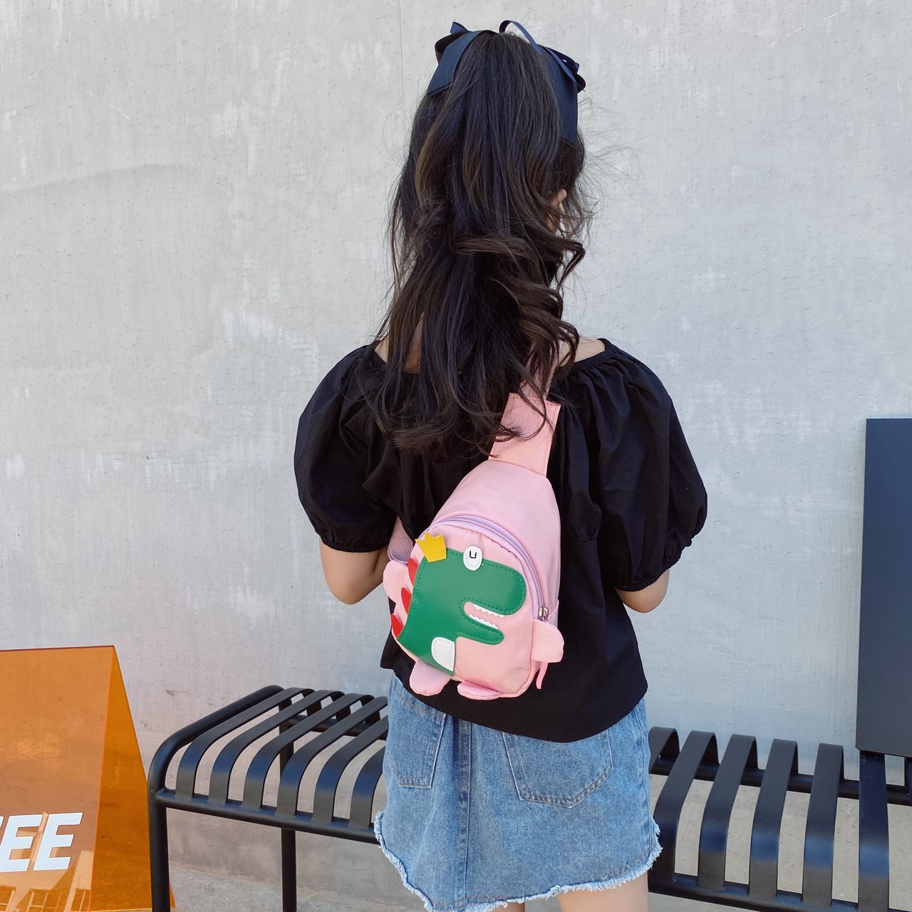 2023 New Nylon Dinosaur Children's Chest Cross Body Bag Cute Fashionable Kindergarten Student Baby Shoulder Bag