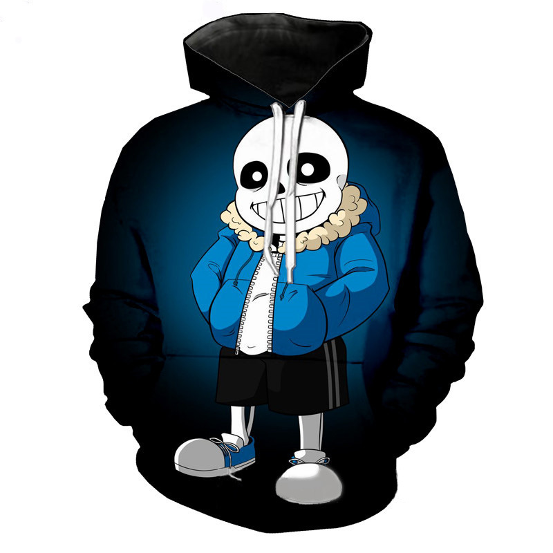 undertale传说之下骷髅兄弟sans 带帽3d印花卫衣 动漫游戏外套