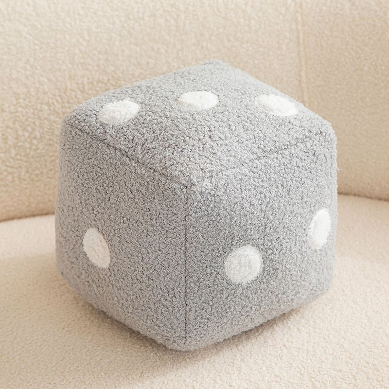 Large Nordic Style Teddy Plush Fun Dice Pillow Decompression Dice Futon Stool Tatami Stool Sofa Cushion