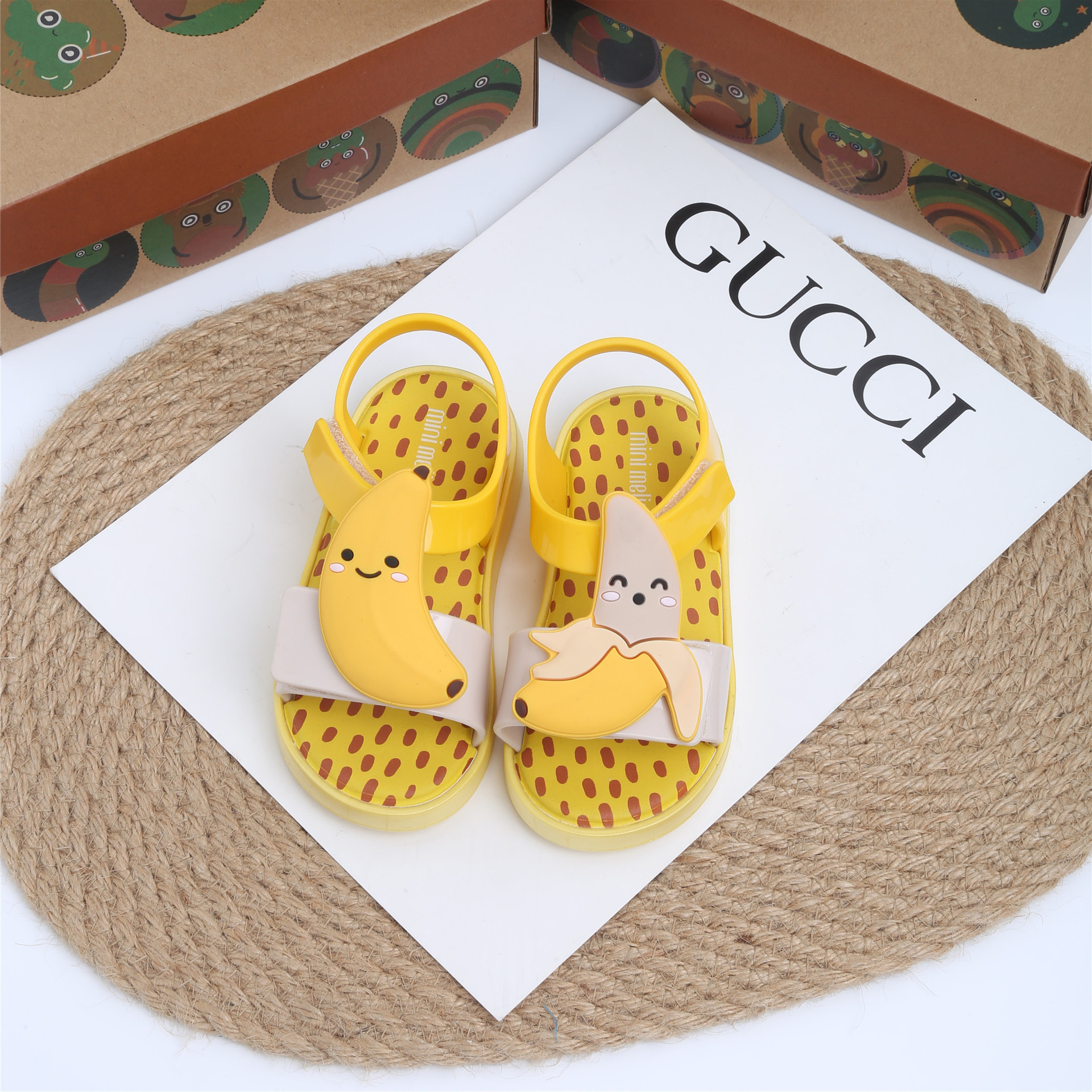 现货梅丽莎露趾儿童果冻鞋夏宝宝公主女童水果香蕉橙子西瓜草莓