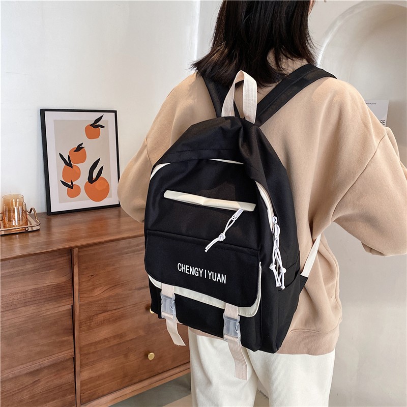 New Korean Style Women's Backpack College Backpack Oxford Cloth Casual Large Capacity College Student Class Schoolbag