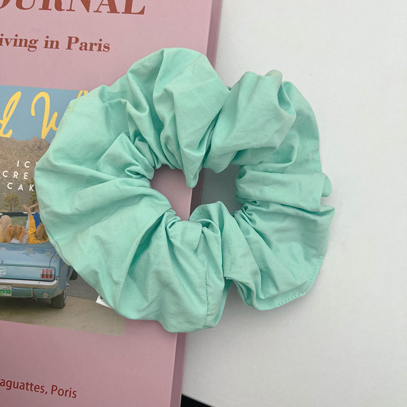 绿色大肠发圈薄荷曼波发饰新款纯棉头绳复古法式高级感韩系大肠圈