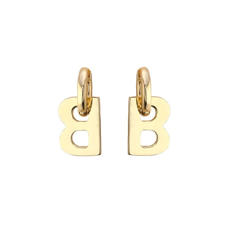 European and American Metal B Alphabet Letter Earrings Female 2020 New Fashion Personality Simple Cold Style Ear Studs Fashion Ear Jewelry